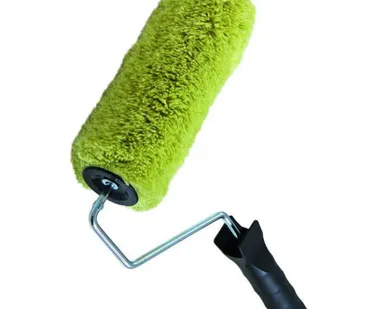 фото Валик малярный с ручкой, полиакрил зеленый ворс 180мм Т4Р Лакра