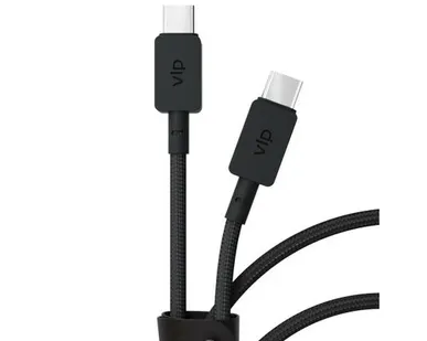 фото Дата-кабель "vlp" Nylon Cable USB C - USB C, 100W, 1.2м, Дата-кабель "vlp" Nylon Cable USB C - USB C, 100W, 1.2м, черный