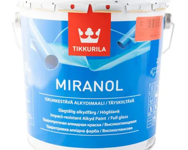 фото Эмаль алкидная универсальная суперглянцевая Миранол А 2,7л Тиккурила