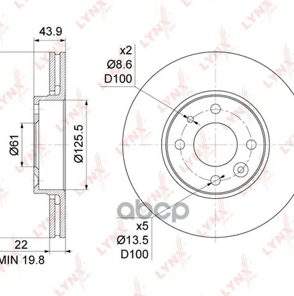 Фото №0 Диск Тормозной | Перед | LYNXauto арт. BN1062