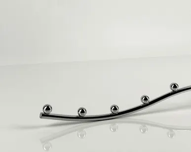 фото Кронштейн изогнутый на овальную трубу с 7-ю шариками, L=300мм, d=7мм