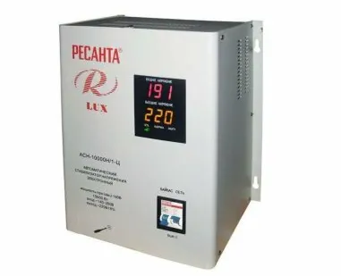 фото Стабилизатор напряжения АСН-10000 Н/1-Ц Lux 1ф 10кВт IP20 Ресанта 63/6/18