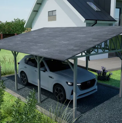 Фото №0 Односкатный навес №33 из гибкой черепицы 3,9х6,25 м