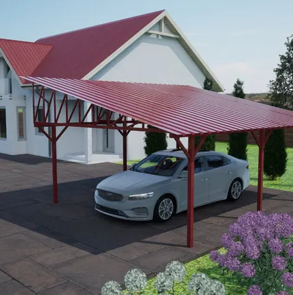 Фото №0 Односкатный навес №33 из профнастила 4,9х6,3 м