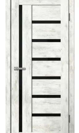 Фото №0 Дверь межкомнатная В4 (Barn) черное стекло, ПВХ, Ель альпийская 2000х600мм