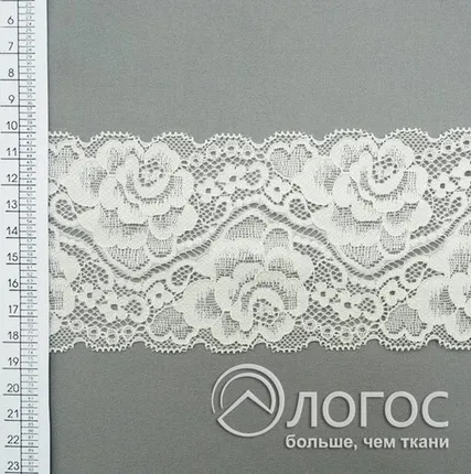 Фото №0 Кружево стрейч гипюр 6322 90 мм, кремовый