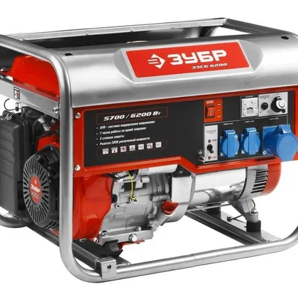 Фото №0 Генератор бензиновый ЗУБР ЗЭСБ-6200 5700/6200 Вт ручной запуск