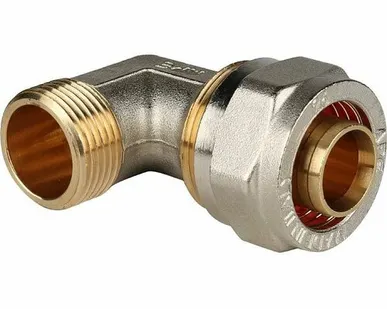 фото Угольник-переходник STOUT с наружной резьбой 3/4 х26 для металлопластиковых труб винтовой