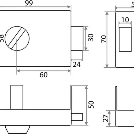Фото №1 Замок накладной ЗН1-2 214004 Trodos