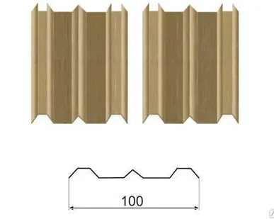 фото Металлический штакетник ШТ-100 светлое дерево