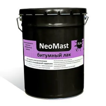 Фото №0 Битумный лак НЕОМАСТ 21,5л