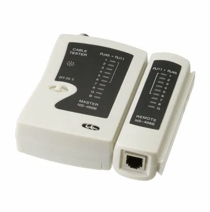 Фото №0 Тестер для витой пары, коаксиального кабеля, телефона (кож.зам.чехол) RI-BNC-RJ45 RIPO NS-468B