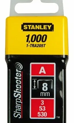 Фото №0 Скобы для степлера STANLEY LIGHT DUTY тип ''А'' 8 мм х 1000 шт 1-TRA205T