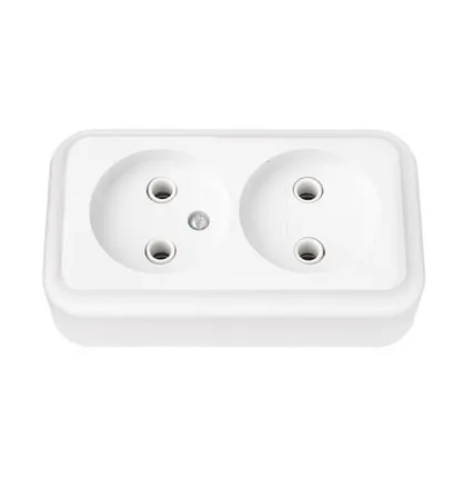 Фото №0 СВЕТОПРИБОР Розетка Пралеска 2 мест. б/з ОУ белая 16А 250В РА16-260 СВЕТОПРИБОР
