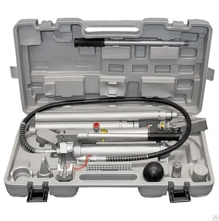 Фото №0 Растяжка гидравлическая, 10 т, набор из 12 предметов, 7 сменных насадок, в