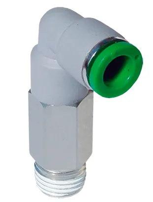 Фото №0 T22LC1018 - Фитинг цанговый угловой поворотный (удлиненный) из технополимера наруж. резьба R1/8" под трубку 10 мм