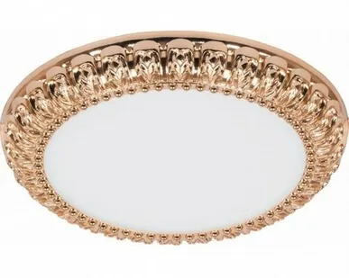 фото Светильник встраиваемый LED 6W 4000K AL9010 круг золото с подсветкой Feron