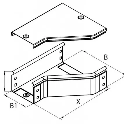 Фото №0 Переходник для лотка RRS 200/100 H50 ДКС.