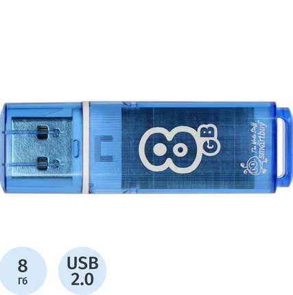 Фото №0 Флеш-память Smartbuy Glossy, 8Gb, USB 2.0, гол, SB8GBGS-B