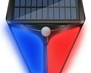 фото Автономная свето-звуковая сигнализация на солнечной батарее c датчиком движения Warning Light RV-05