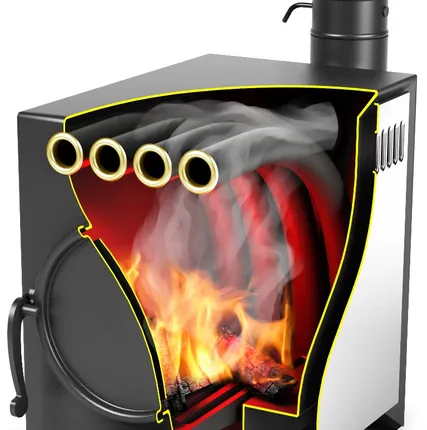 Фото №2 Печь отопительно-варочная ТМФ Нормаль-2 Турбо (антрацит, труба сверху, арт. 1200)