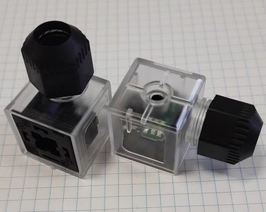 фото Разъём GDA3RV90T21R со световой индикацией и варистором, 12-24V AC/DC