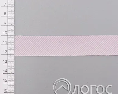 фото Косая бейка х/б №2 "полоска" И 20 мм, белый/розовый