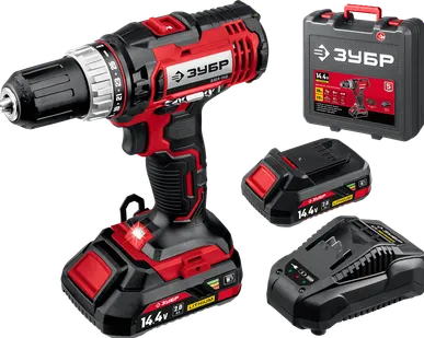 фото Дрель-шуруповерт, 2 АКБ (2 Ач), в кейсе ДШЛ-145-22