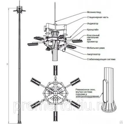 Фото №0 Мачты освещения МГФ-30-М