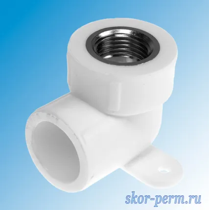 Фото №0 Угольник комбинированный с креплением ВР 25х1/2&quot; PPRC