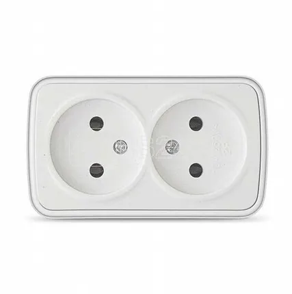 Фото №0 О/У Розетка 2-ая Белый Электра Союз