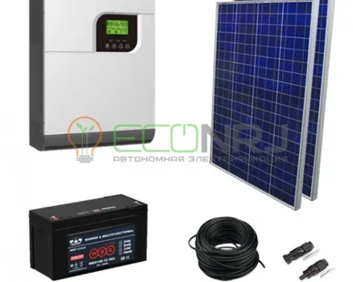 фото Солнечная электростанция 2.1 кВт*ч в сутки Solar GEL MPPT 2024 с крепежом