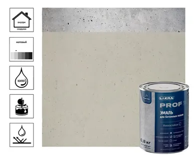 фото Эмаль Лакра Prof it для бетонных полов, быстросохнуща, галечный серый, RAL 7032 0,8 кг