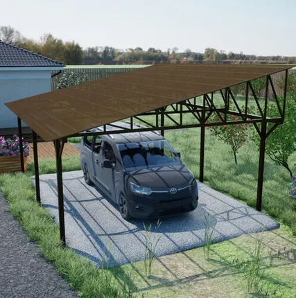 Фото №0 Односкатный навес №33 из поликарбоната 4,9х6,3 м