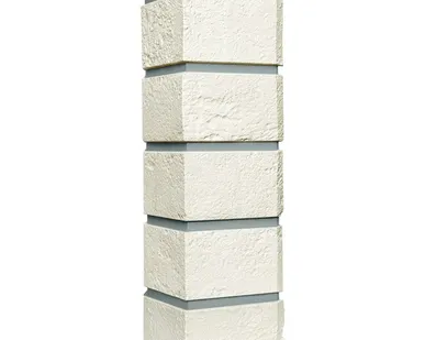 фото Угол наружный для панелей Состаренный кирпич Пломбир 390х120мм, Grand Line