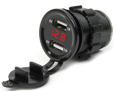 фото Вольтметр с USB зарядкой, круглый