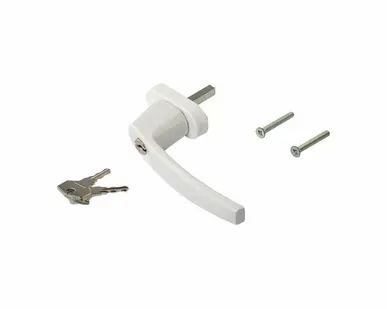 фото Ручка оконная с ключом Internika, 35 мм, белая, с винтами