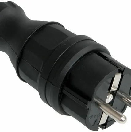 Фото №0 Вилка каучук 1-ф., 16А прямая IP44 черная 230В PKR01-...