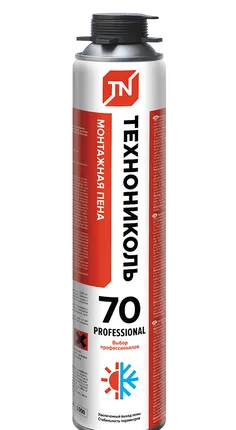 Фото №0 Пена монтажная ТЕХНОНИКОЛЬ 70 PROFESSIONAL всесезонная, 12*1020 гр.