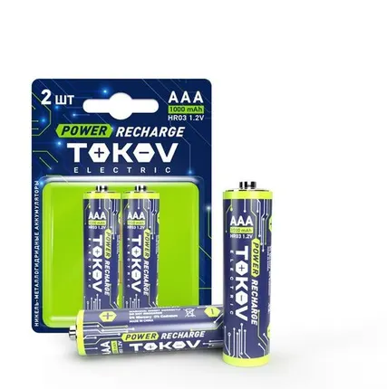 Фото №0 Аккумулятор AAA/HR03 1000мА.ч (блист.2шт) TOKOV ELECTRIC TKE-NMA-HR03/B2