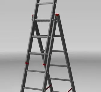 фото Лестница трехсекционная алюминиевая 3x8 H-2,14/3,41/4,74 м