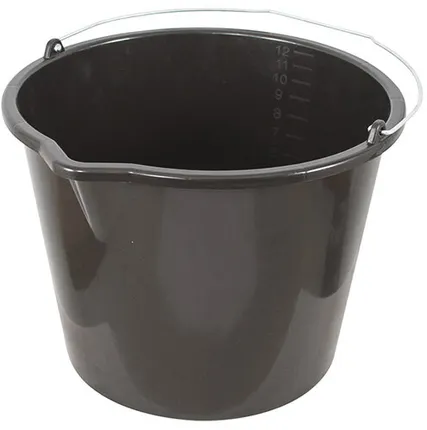 Фото №0 Строительное пластиковое ведро для перемешивания раствора с носиком 12 л FIT 04087
