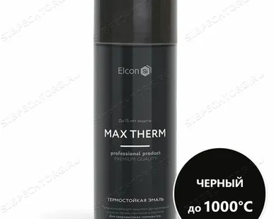 фото Эмаль термостойкая «Элкон/12» до 1000 гр ЧЕРНАЯ (аэрозоль) 520 мл
