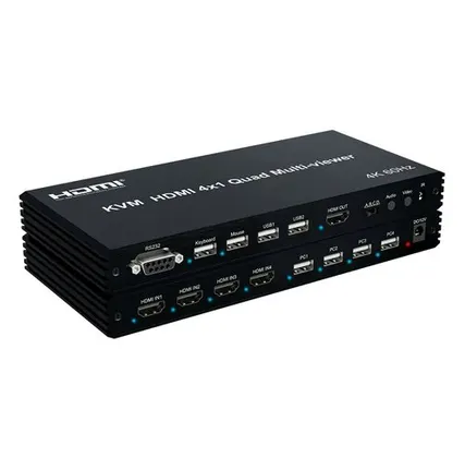 Фото №0 KVM HDMI 4x1 Quad Multi-viewer Мультивизор-Квадратор 4K@60Hz, на 4 компьютера