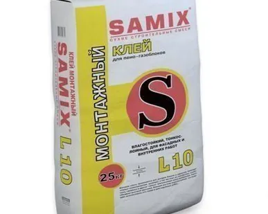 фото Клей для укладки пено- газоблоков SAMIX L10 (Монтажный)