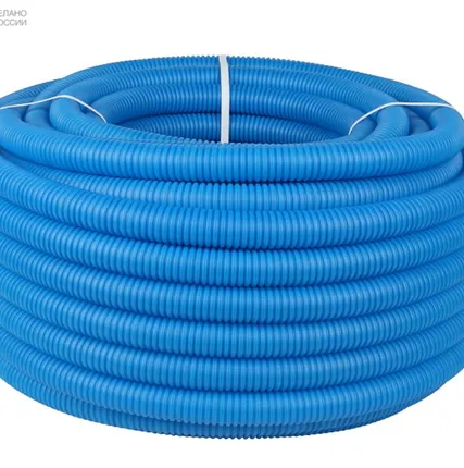 Фото №0 Труба гофрированная Royal Thermo 32 мм (для труб d25 Pex; d20 МП), синяя
