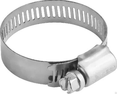 фото Хомуты нерж. сталь просечная лента 12,7мм, 38-59мм, 100шт ЗУБР Профессионал