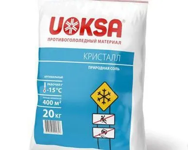 фото Антигололедный материал UOKSA  Кристалл до -15C (20кг)