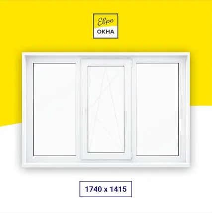 Фото №0 Пластиковое окно Kaleva Design Plus 3-х створчатое 1740x1415