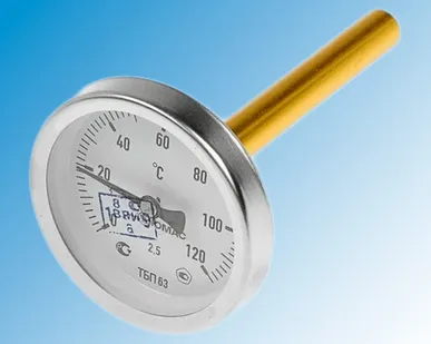фото Термометр биметаллический D63 мм, L=100 мм, 120°С, G1/2&quot;, осевой